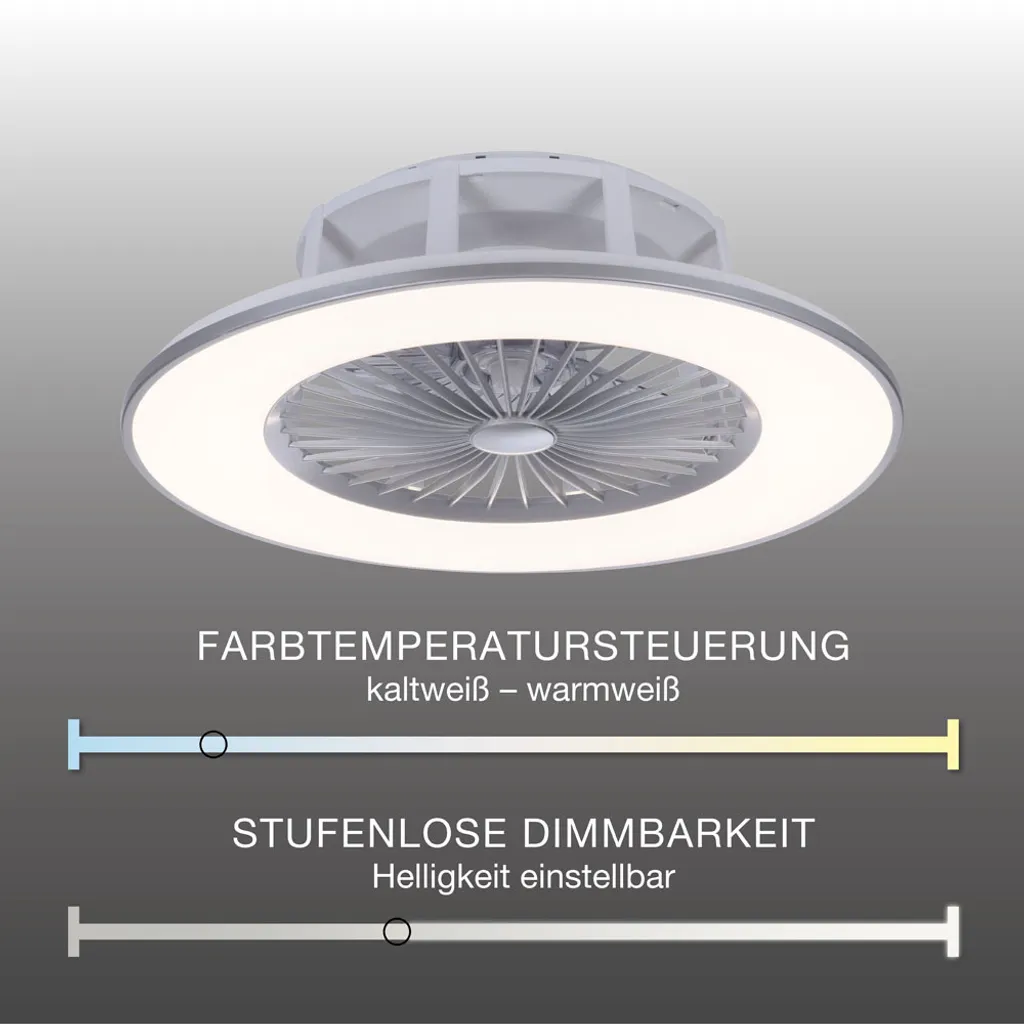 Selltec LED Deckenlampe Ventilator AIR 3 Stufen, Dimmbar, Fernbedienung CCT, Wohnzimmer Wohnzimmer, Schlafzimmer, Kinderzimmer 14646055 – Bild 4