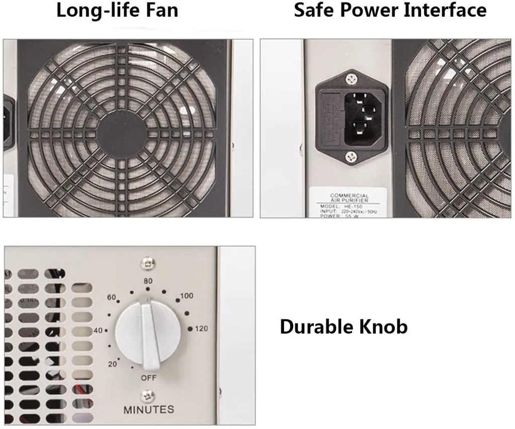Ozongenerator Geruchskiller 3500mg/h Ozon Generator Luftreiniger Ozongerät Kommerzieller Für Zimmer, Rauch, Autos, Eigenartiger Geruch ,Schwarz – Bild 4