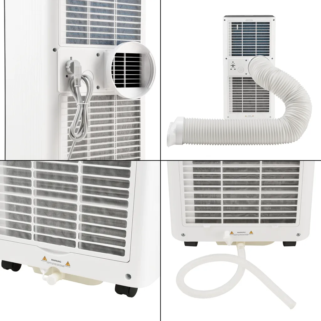 Mobiles Klimagerät Mit ökologischem Kühlmittel Klimaanlage 2600W 3-in-1 Luftkühler Ventilator Entfeuchter 9000 BTU Schwarz/Weiß – Bild 6