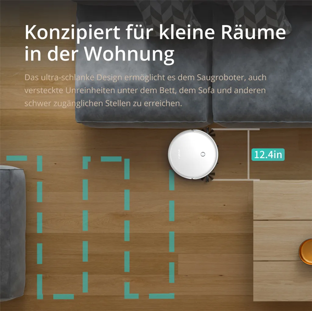 SmartAI Saugroboter Staubsauger Roboter APP Fernbedienung 2600Pa Staubsauger Weiß – Bild 10