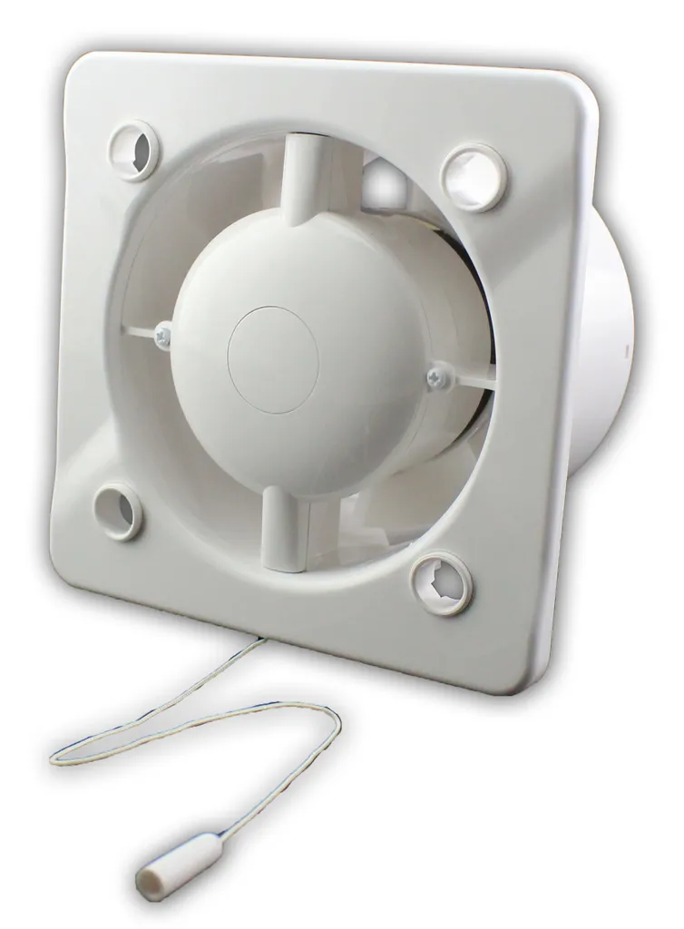 Wohnraumlüfter Lüfter Deckenlüfter Ventilator Badventilator Badlüfter Kugellager Rückstauklappe Ø 100 Mm Zugschalter Hochglanz Weiß – Bild 2