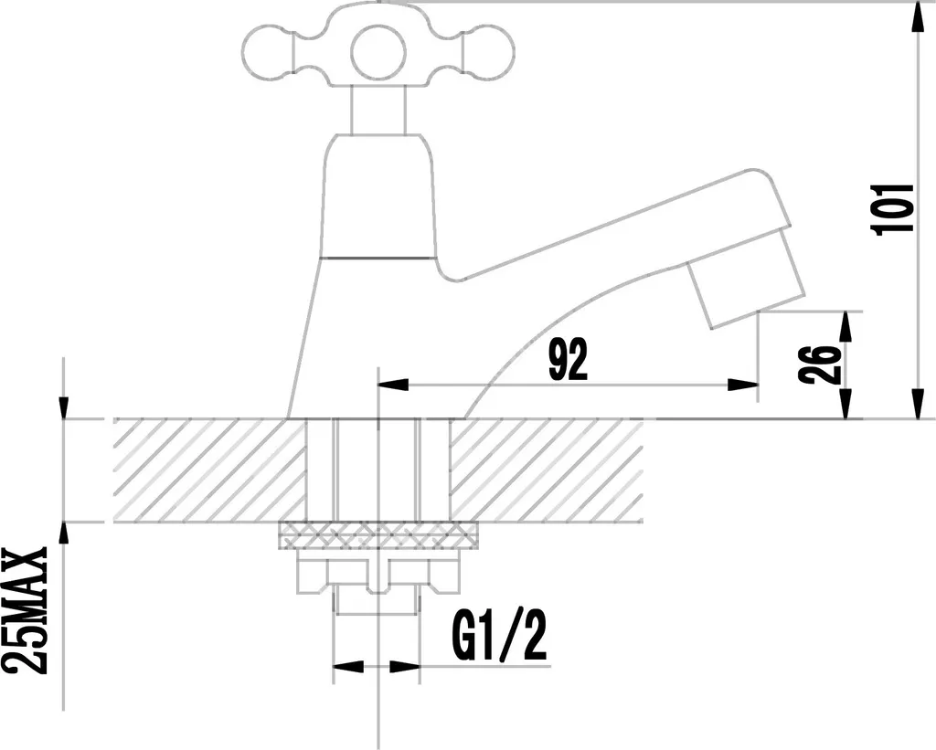 PaulGurkes Kaltwasserhahn Nostalgie Schwarz Retro Standventil – Bild 2
