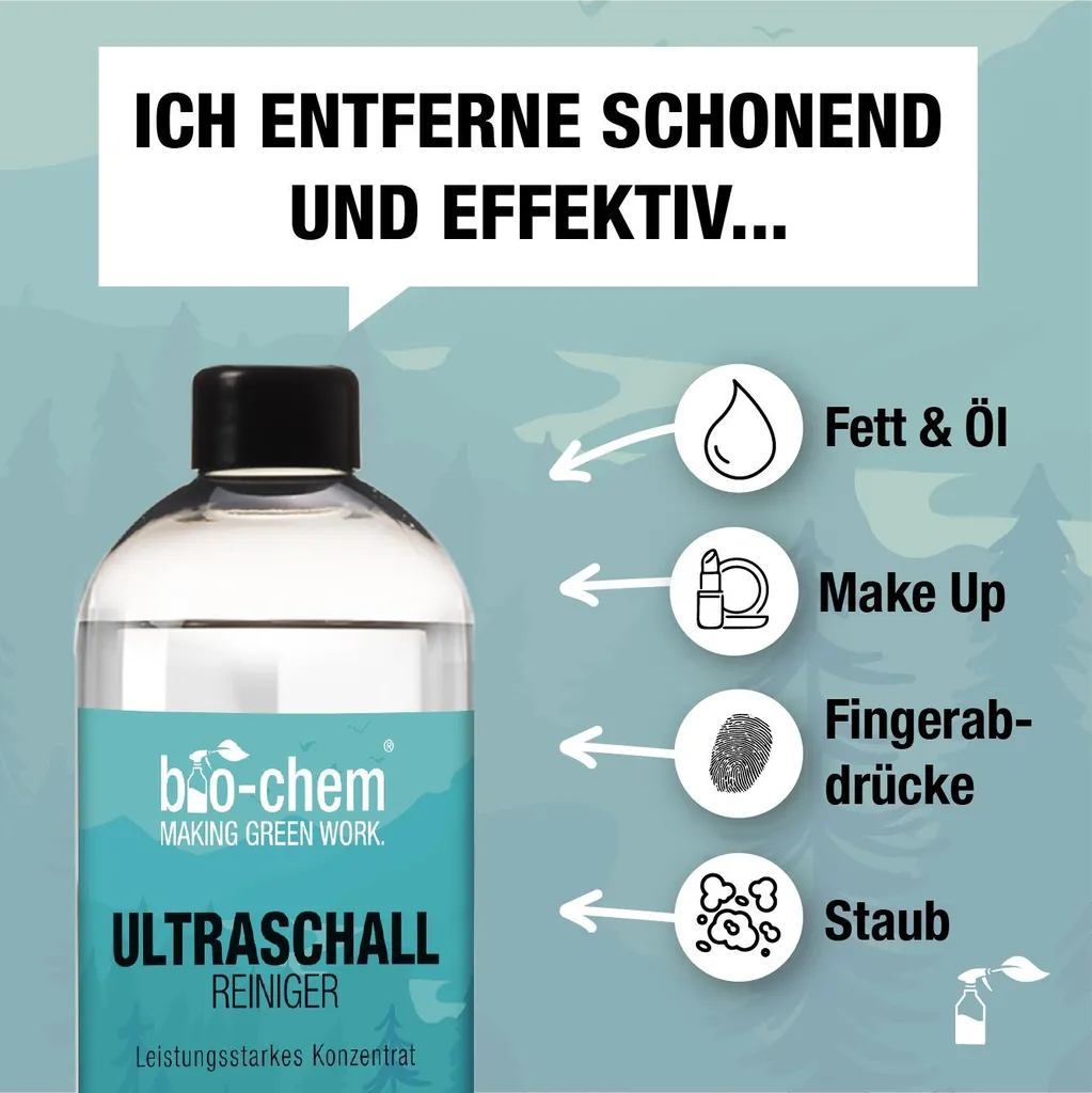 BioChem Ultraschallreiniger Konzentrat, 1000 Ml, Flüssigkeit (Konzentrat), Flasche, Für Die Nutzung Im Innenbereich Geeignet – Bild 2