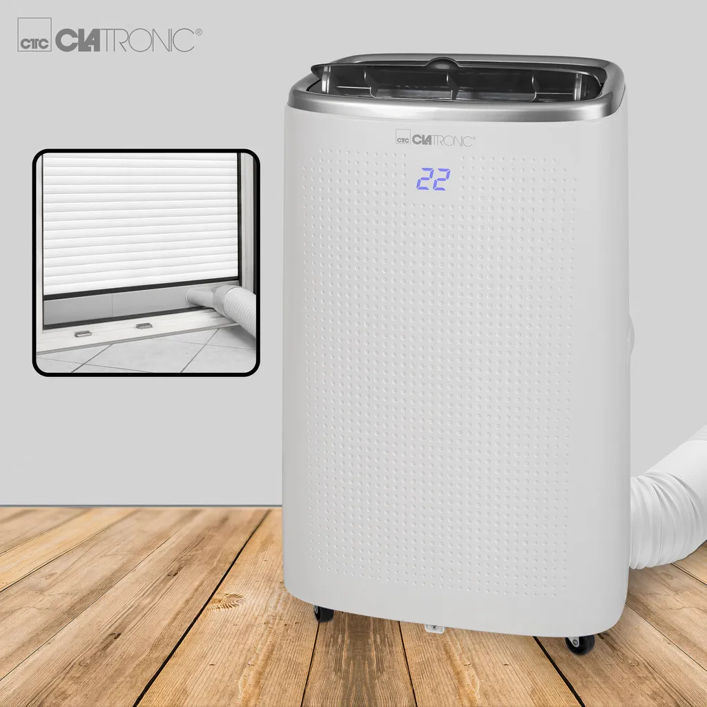 Clatronic Mobile Klimaanlage/Klimagerät (smart Home) CL 3750; Amazon Alexa & Google Assistant; 12.000 BTU/h 3in1 Kühlen, Mit Abluftschlauch; Fernbedienung; Weiß – Bild 6