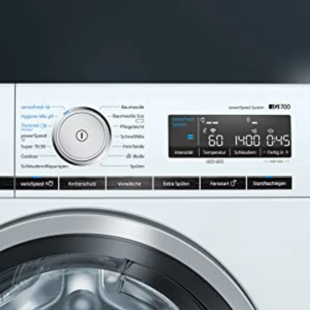 Siemens WG54G105EM IQ500 Waschmaschine, 10 Kg, 1400 UpM, Antiflecken-System Entfernt 4 Fleckenarten, Outdoor-Programm Schonende Reinigung, SpeedPack L Beschleunigen Sie Ihre Programme Weiß – Bild 8