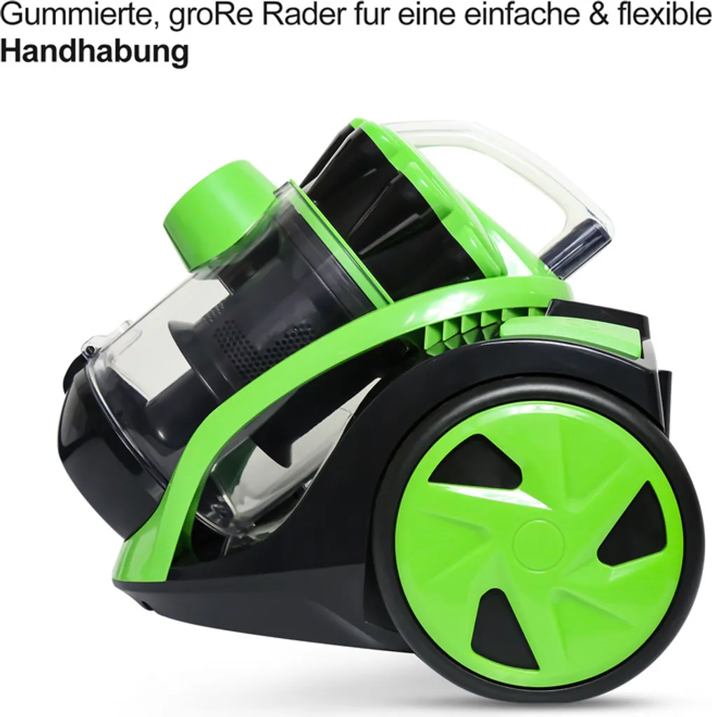 EINFEBEN Staubsauger Efficiency Bodenstaubsauger Zyklon Beutellos 900 Watt Beutel Grün – Bild 4